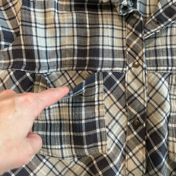 Free People Plaid Cropped Button Down Top - Picture 6 of 10